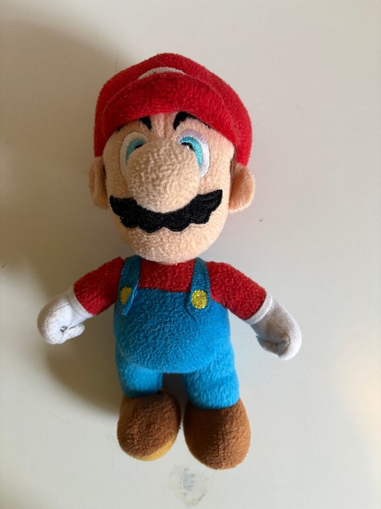 Pluche Mario (Bros) 20-23 cm, Gebruikt, Overige typen, Ophalen of Verzenden, Middelgroot (20 tot 80 cm)