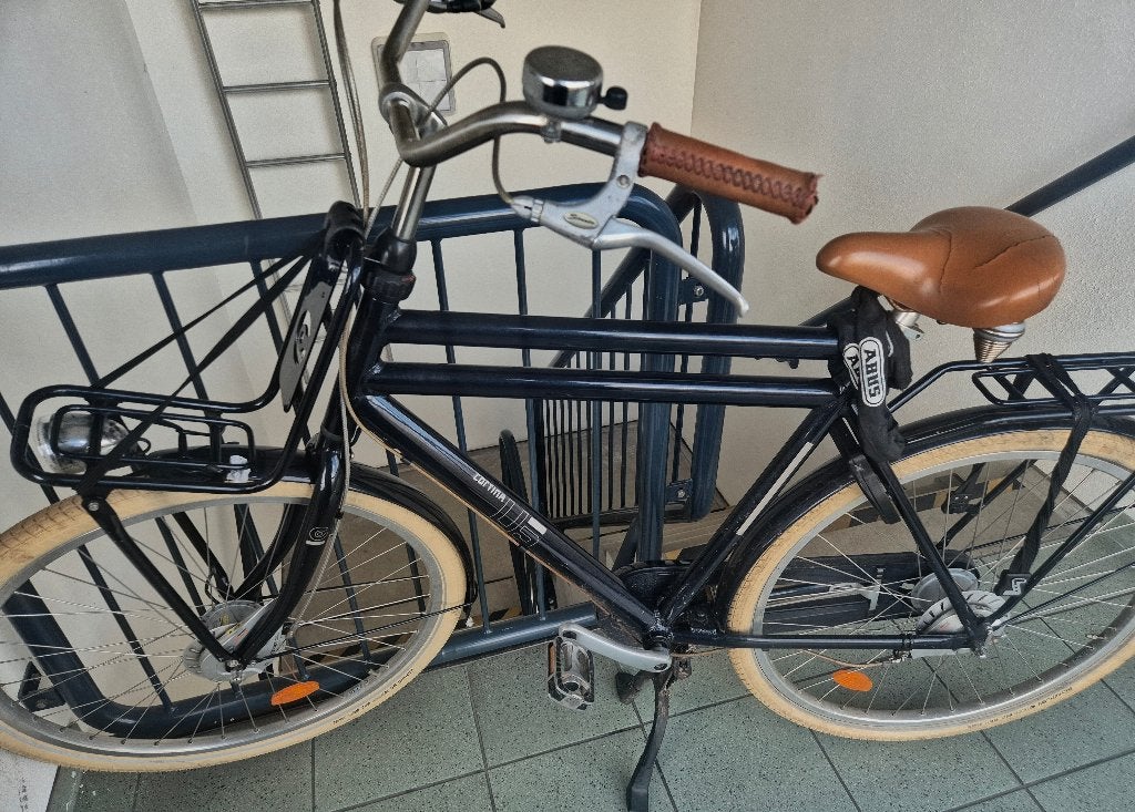 Cortina U5 Transportfiets - Blauw met Voordrager, Terugtraprem, Versnellingen, Zo goed als nieuw, 57 tot 61 cm