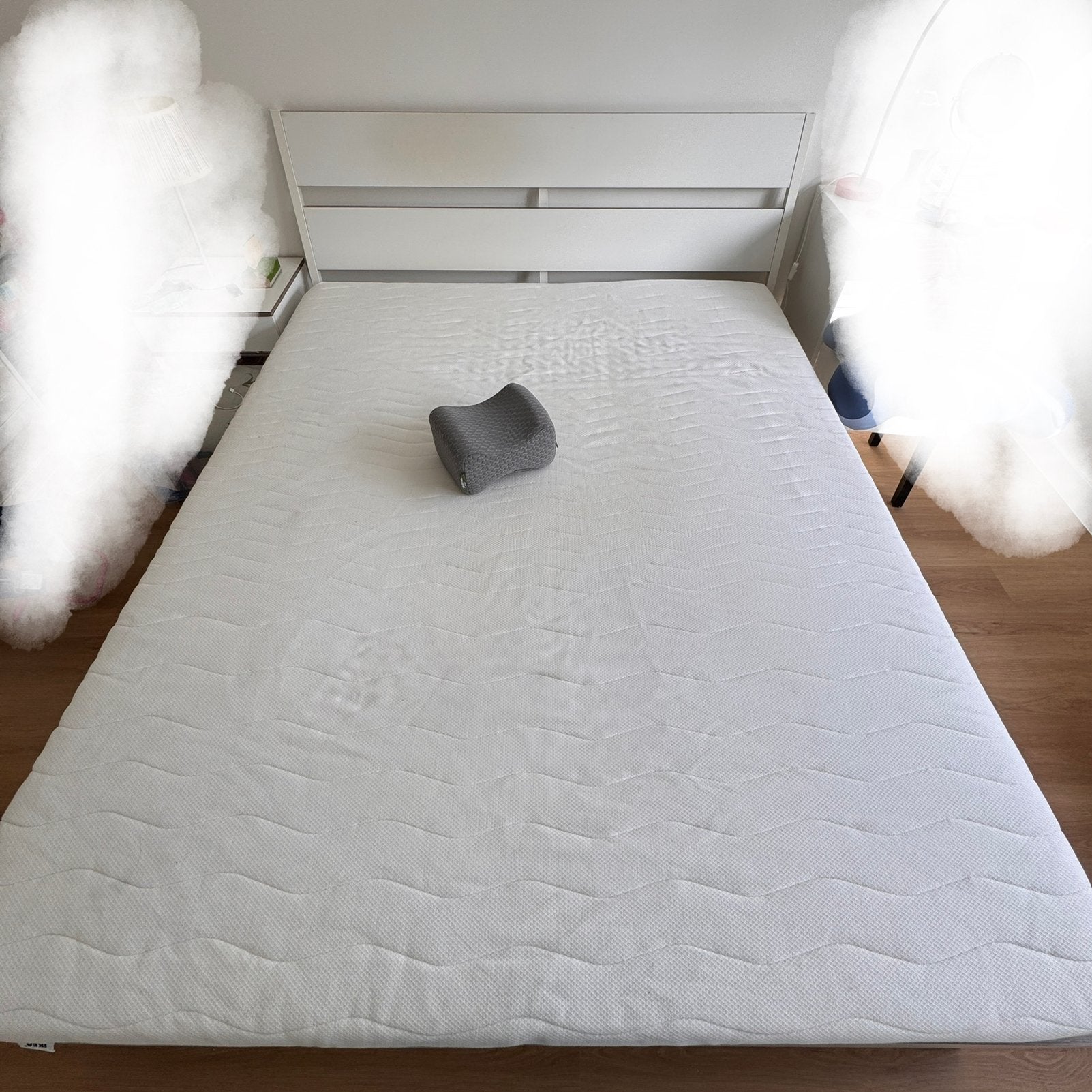 Lit IKEA blanc 160  200 cm + sommier, Enlèvement, Utilisé, Sommier, 200 cm