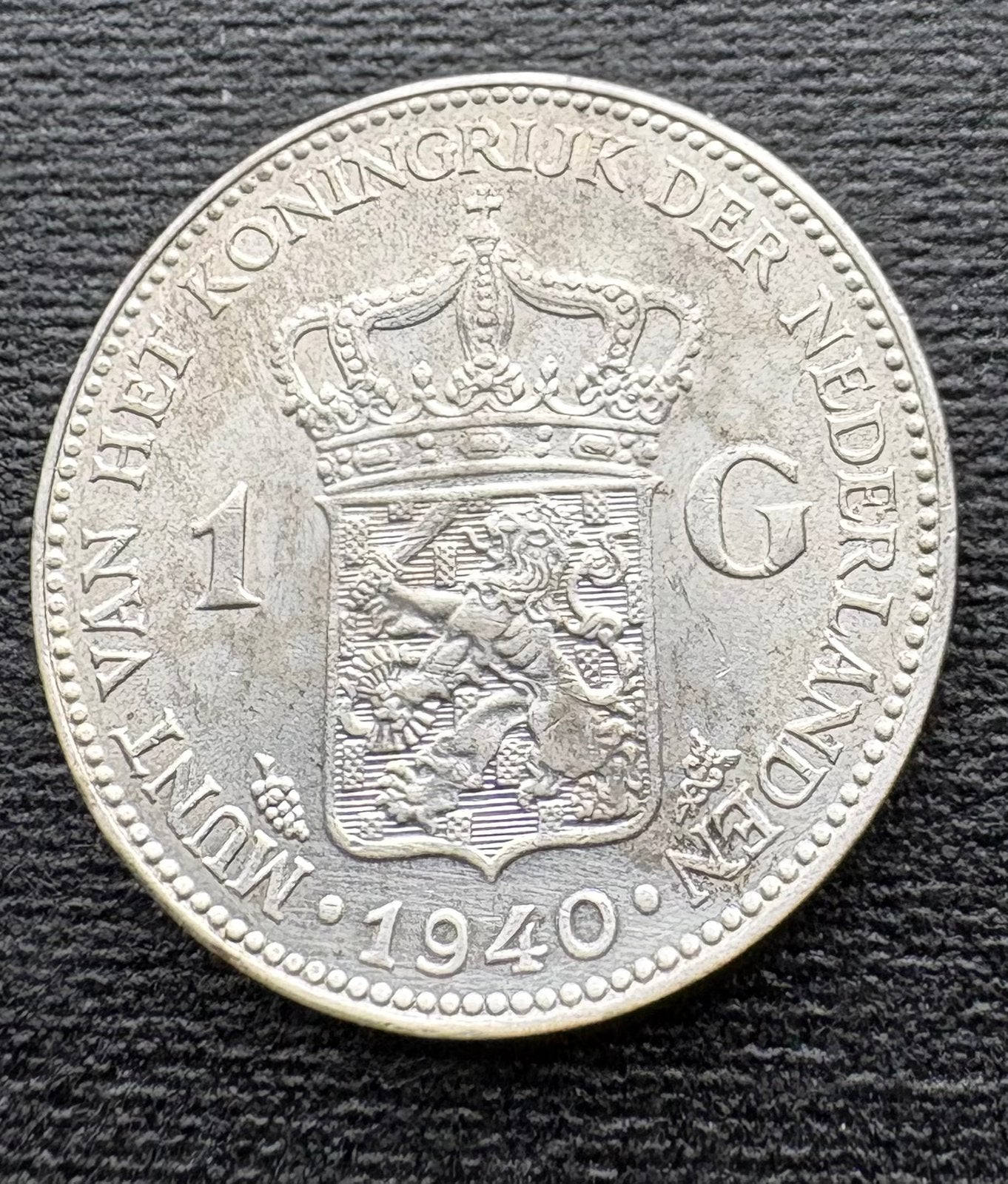 Florin néerlandais en argent 1940, Enlèvement ou Envoi, Reine Wilhelmine, 1 florin, Argent