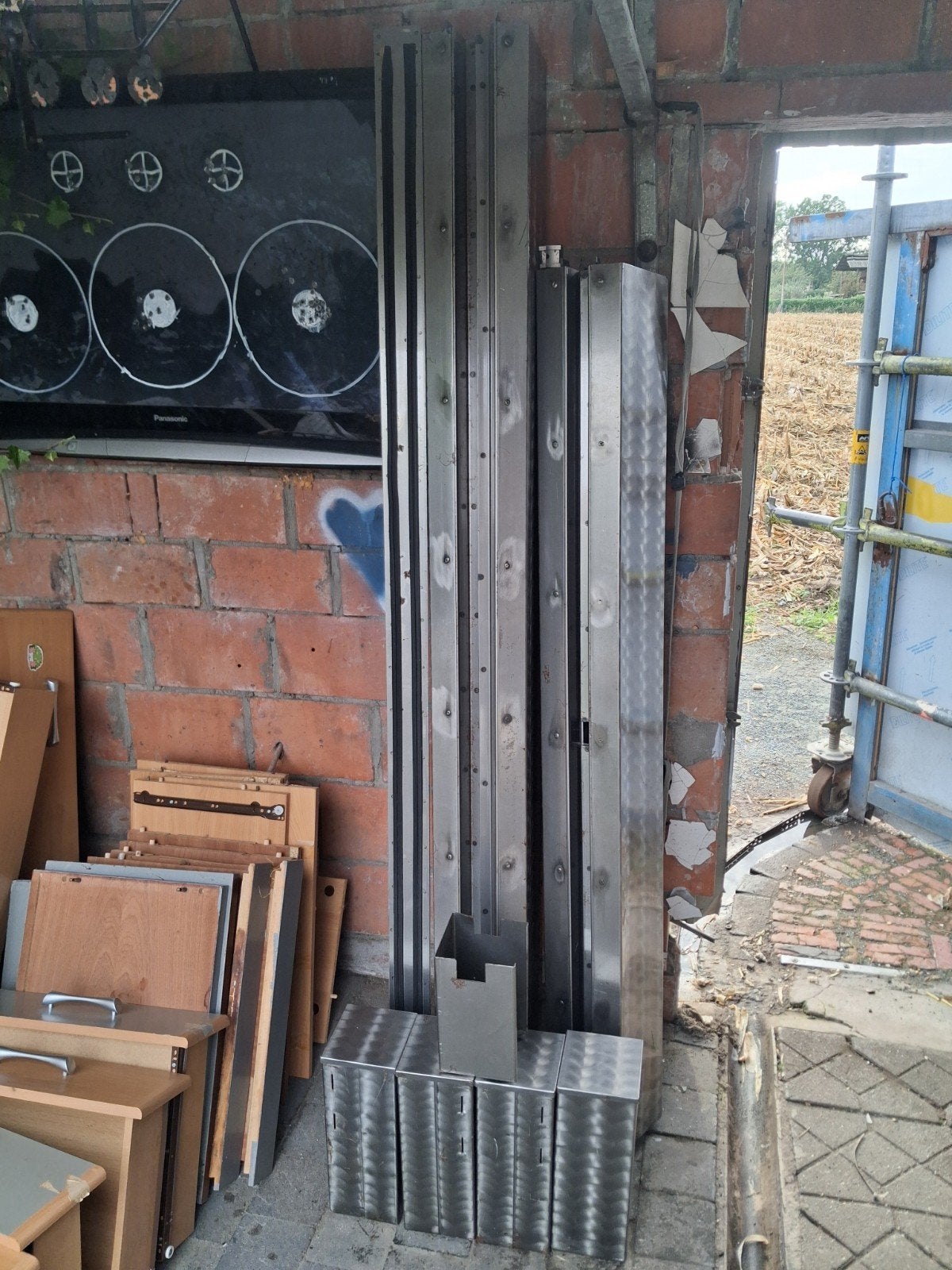 ijzeren bed (industriële look), Huis en Inrichting, Ophalen, Tweepersoons, Zo goed als nieuw, Industriële