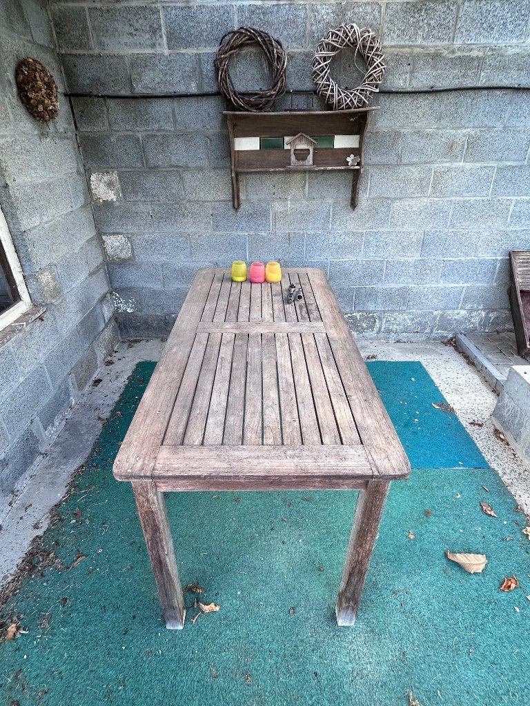Tuintafel teak, Enlèvement, Utilisé, Rectangulaire, Bois de teck