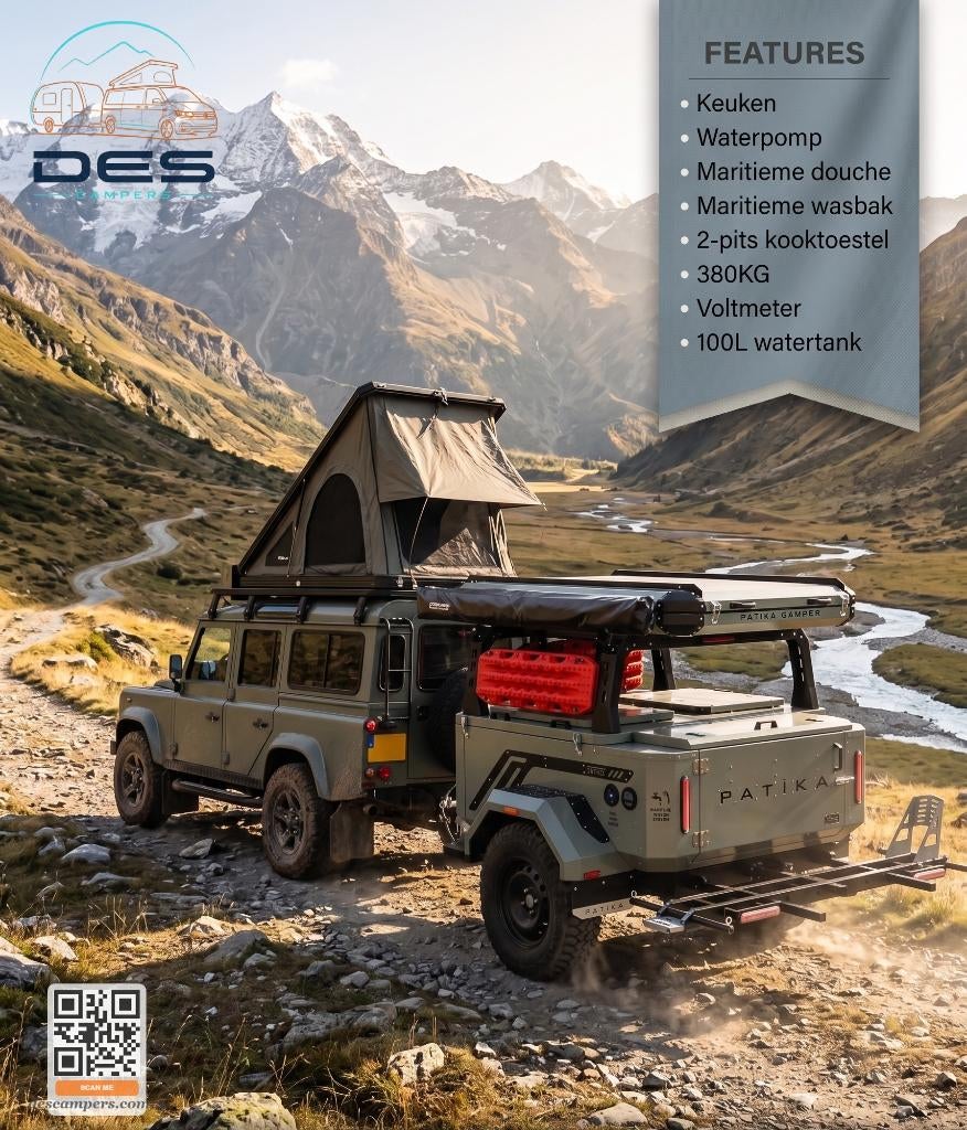 ⚡Off-Road Tenttrailer | DakTent | Vouwwagen 🔥DEScampers, Overige merken, Tot en met 3, Ophalen of Verzenden, Grijs