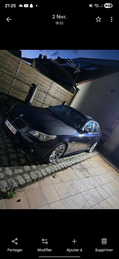 E60 523i en panne, 4 portes, Autre, Noir, 6 cylindres