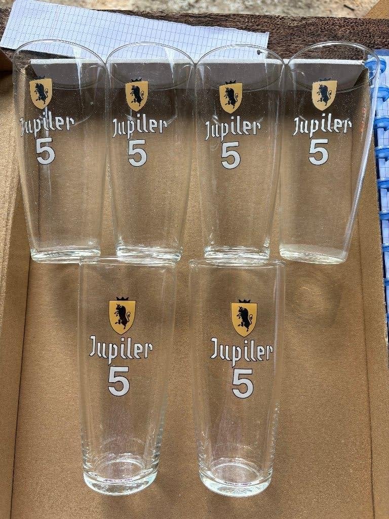 Jupiler 5 (6 glazen), Verzamelen, Ophalen of Verzenden, Gebruikt, Glas of Glazen, Jupiler