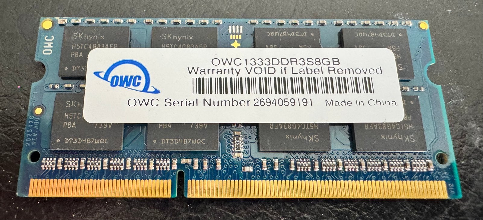 OWC 8GB SO-DIMM Mac geheugen OWC1333DDR3S8GB, Computers en Software, Ophalen of Verzenden, Zo goed als nieuw