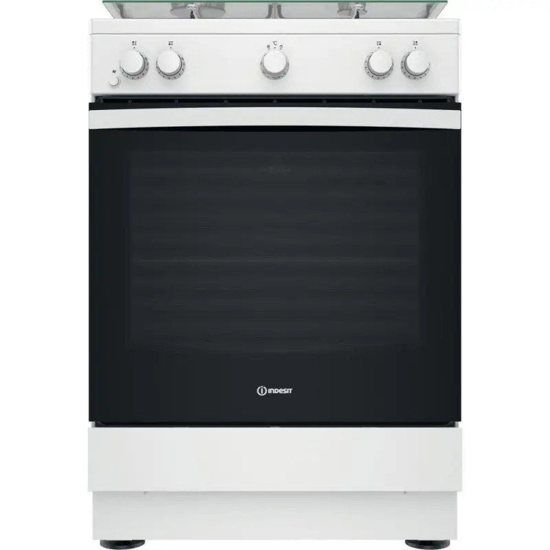 Gasfornuis met gasoven Indesit IG67G1KMW/E  Nieuwstaat!, Ophalen, 4 kookzones, Zo goed als nieuw, Gas