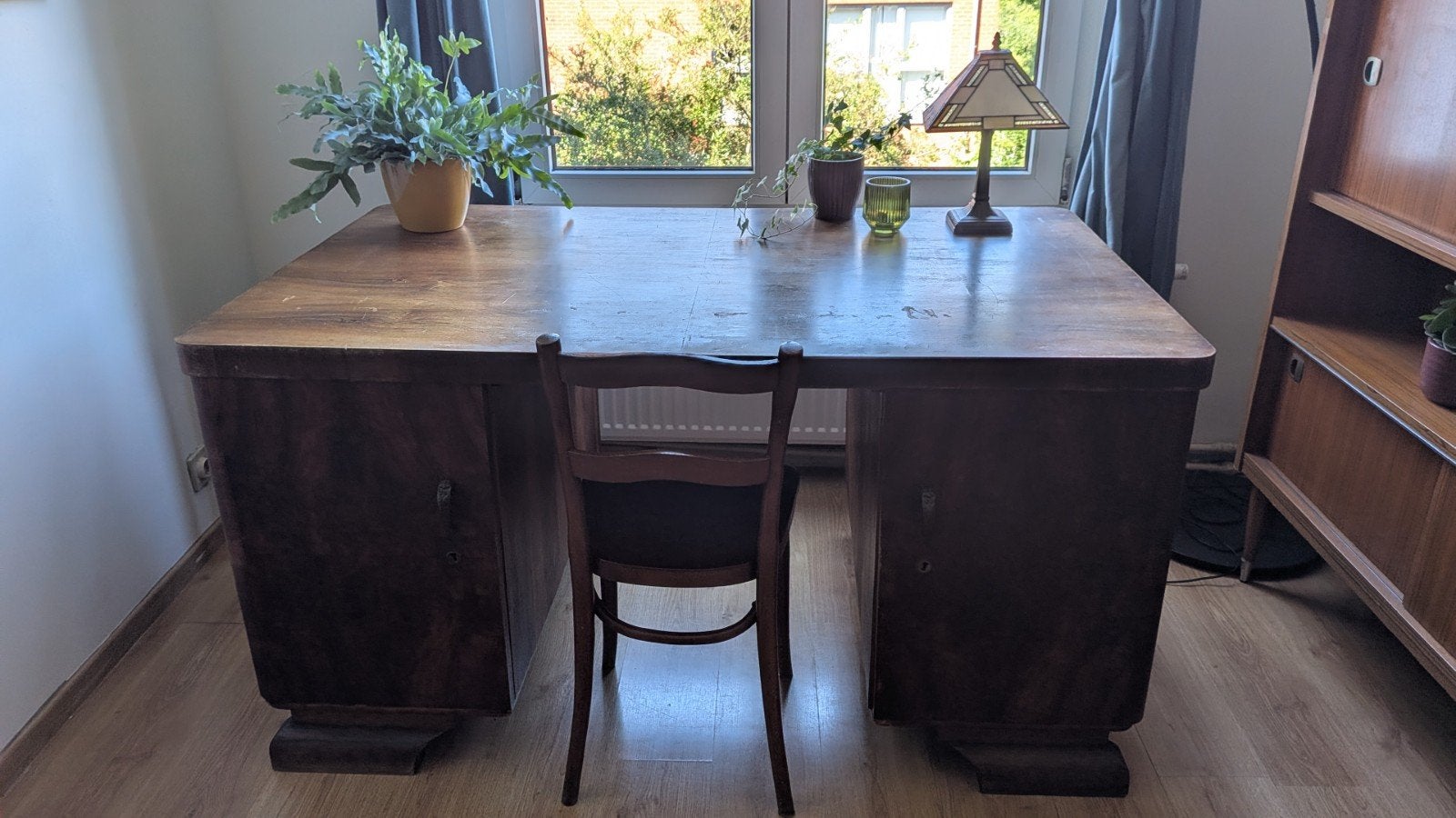 Grote art déco bureau vintage, Huis en Inrichting, Bureaus, Vintage, Ophalen