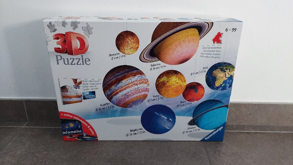 3D Puzzel Zonnestelsel, Hobby & Loisirs créatifs, Enlèvement, 500 à 1500 pièces, Utilisé, Rubik's Cube ou Puzzle 3D