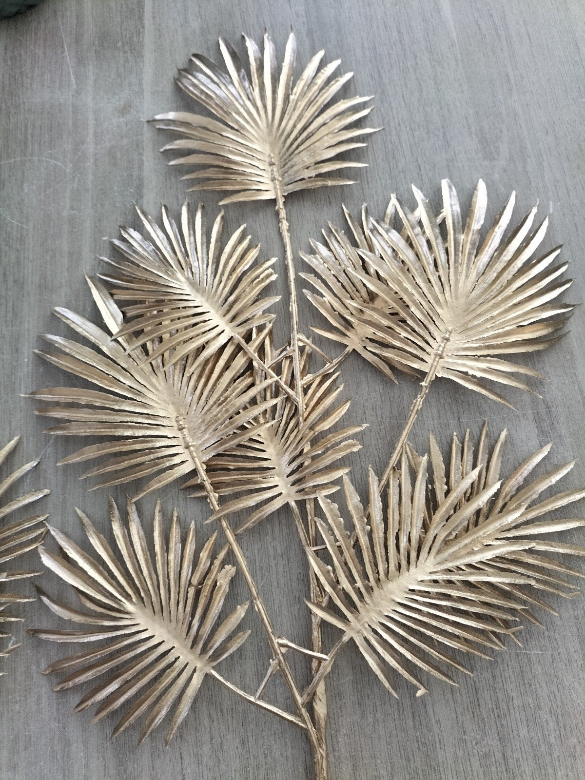2x Goudkleurige kunststengel van een palmboom 65cm, Ophalen of Verzenden