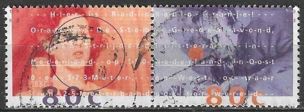 Nederland 1993 - Yvert 1441-1442 - Vrije Radio Oranje (ST), Postzegels en Munten, Postzegels | Nederland, Verzenden, Gestempeld