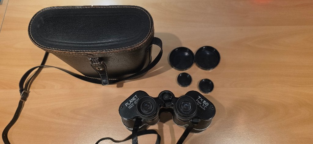 Jumelles Vintage Planet 7x50 — Ensemble complet, TV, Hi-fi & Vidéo, Matériel d'optique| Jumelles, Enlèvement, Utilisé, Autres types