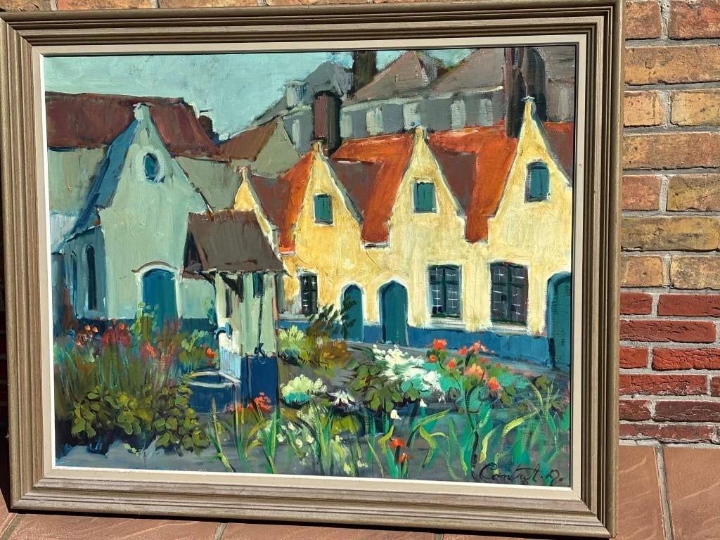 Grande et belle peinture, huile sur toile, 115cmx95cm, Antiquités & Art, Art | Peinture | Classique, Enlèvement