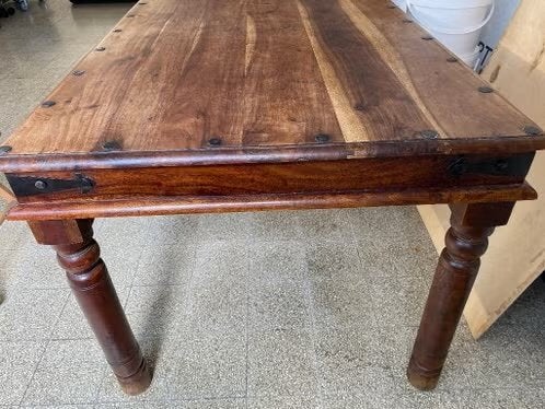 table bois massif 4 à 6 personnes, Maison & Meubles, Tables | Tables à manger, 100 à 150 cm, Quatre personnes, Massif, meuble ancien, bois plein