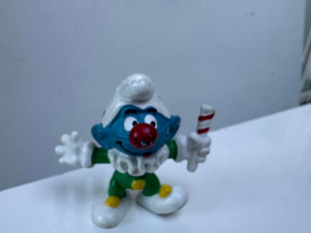 Miniatuur smurf Clown Smurf PVC Figure, Ophalen of Verzenden, Gebruikt, Overige Smurfen, Poppetje, Figuurtje of Knuffel
