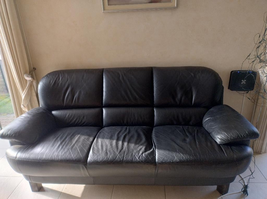 zwart bankstel GRATIS OPHALEN, Ophalen, Gebruikt, Minder dan 75 cm, 150 tot 200 cm