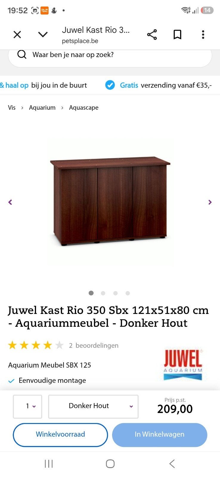 Juwel Meubel SBX Rio 350 voor aquarium | 121 x 51 x 80 cm |, Maison & Meubles, Dénudé, Enlèvement
