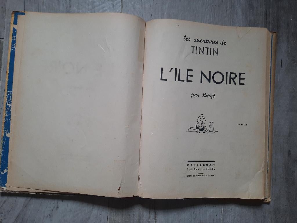 Tintin l'Île Noire 1942, Une BD, Utilisé, Envoi, Herge