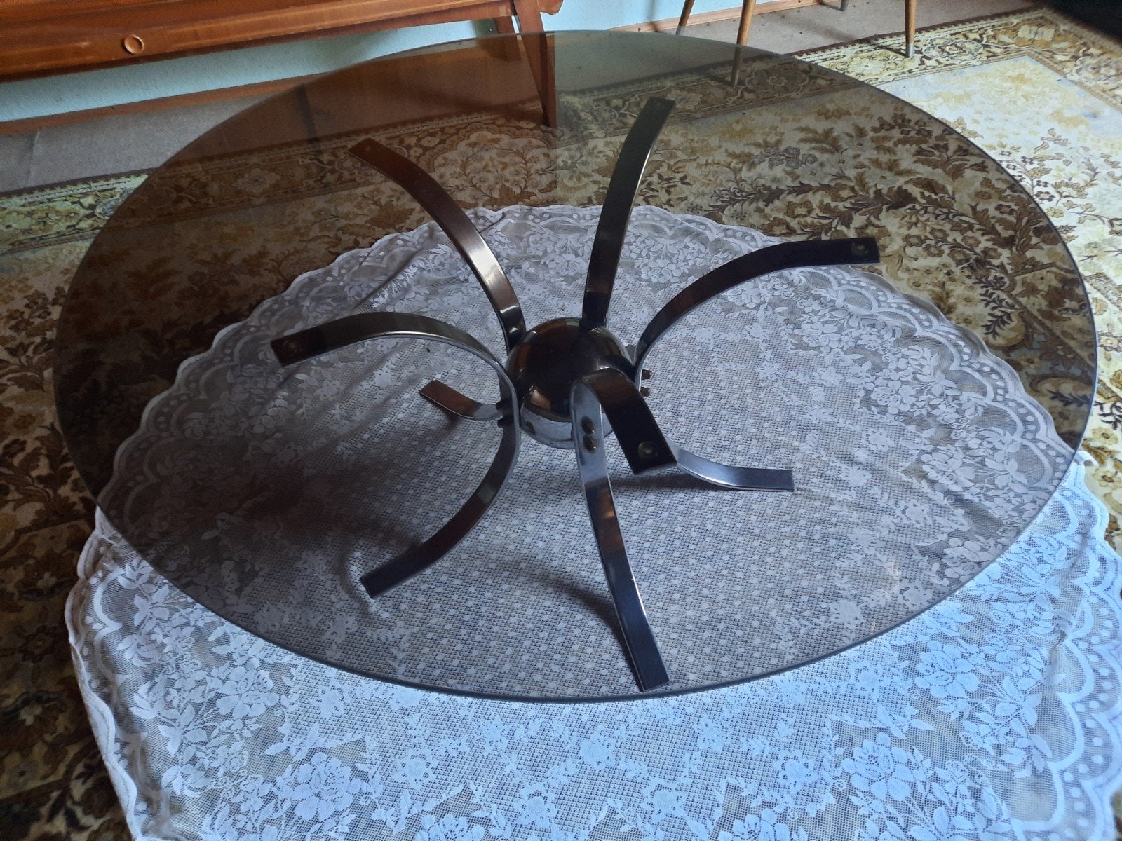 70´s glazen salontafel, Ophalen