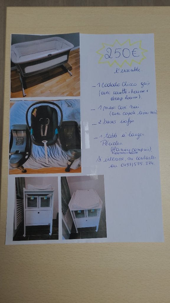 Maxi cosi- cododo- table a langer pericles, Enlèvement, Comme neuf, Table(s) et Chaise(s)