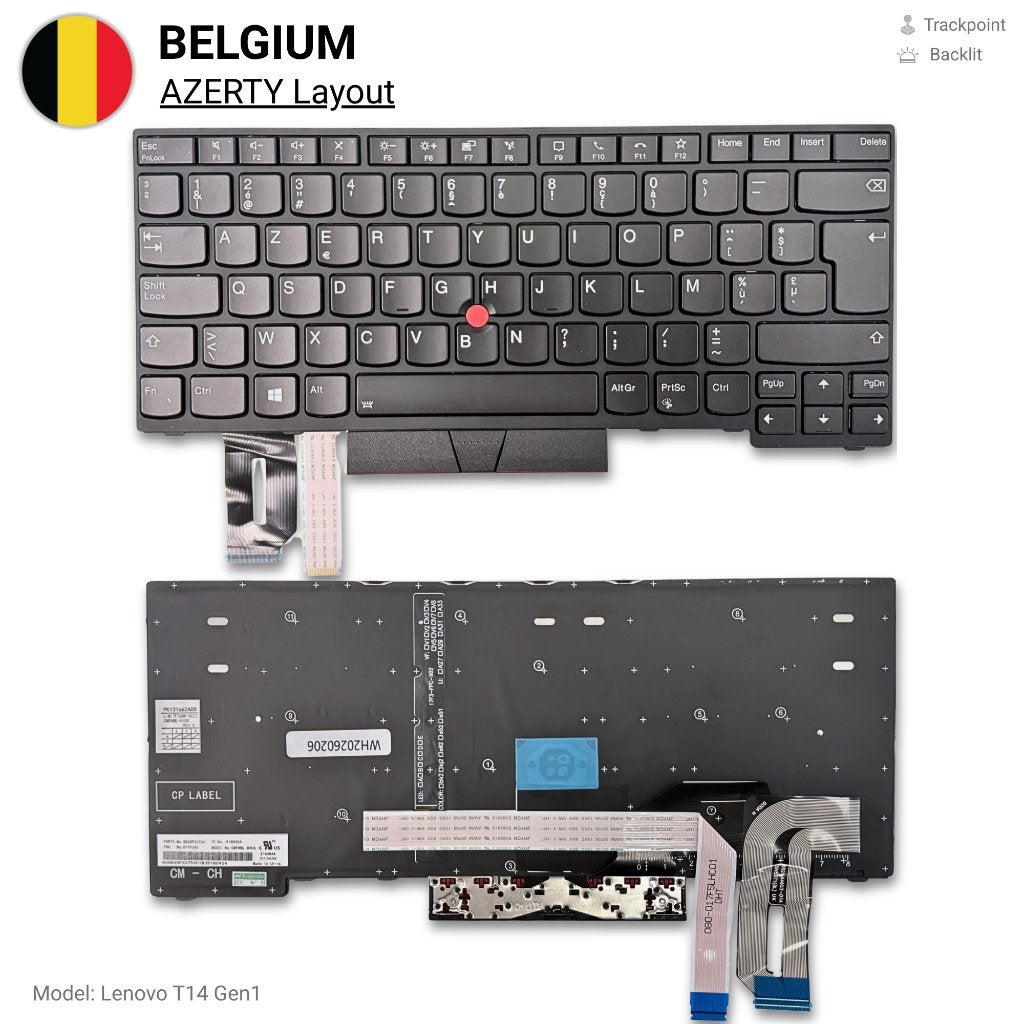 Clavier rétroéclairé AZERTY Lenovo ThinkPad T14 Gen1 Nouveau, Enlèvement ou Envoi, Azerty, Neuf, ZELIT