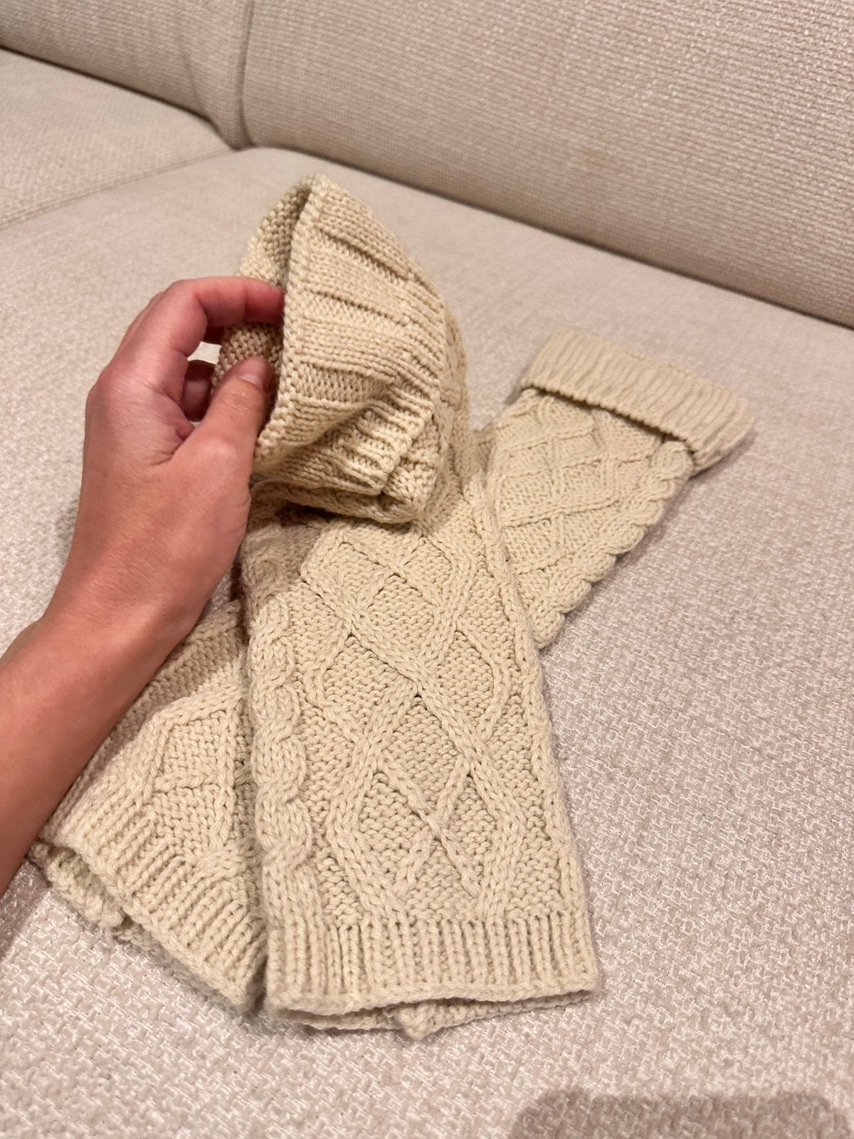 Cream Knitted Leg Warmers – Cable Knit, Vêtements | Femmes, Enlèvement ou Envoi, Comme neuf, 80 à 90 cm, Blanc