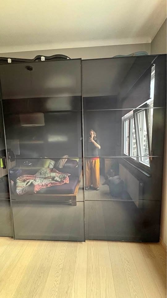 Armoire Pax avec portes coulissantes en verre 200x236 cm, Maison & Meubles, 150 à 200 cm, Enlèvement, Utilisé, 200 cm ou plus