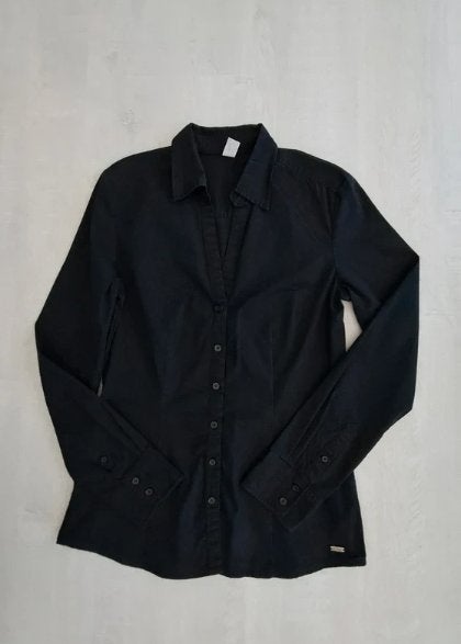 S. Oliver zwart overhemd - Slim fit - Maat S - klassiek, Zwart, Ophalen of Verzenden, Zo goed als nieuw, S.Oliver