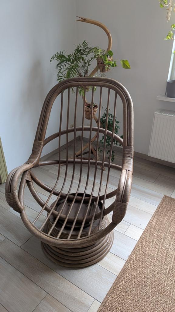 Vintage rotan zetel stoel, Antiek en Kunst, Ophalen
