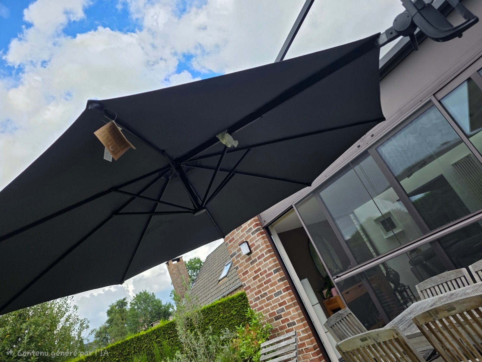 Parasol déporté NEUF 3m, Neuf, Inclinable, 3 à 4 mètres, Enlèvement