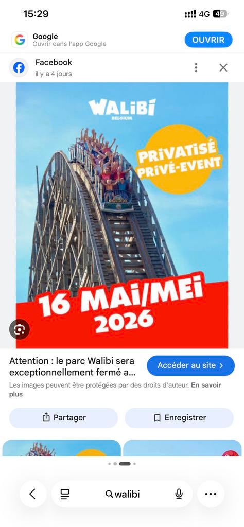 Ticket walibi valable 16 mai 2026 25 euo