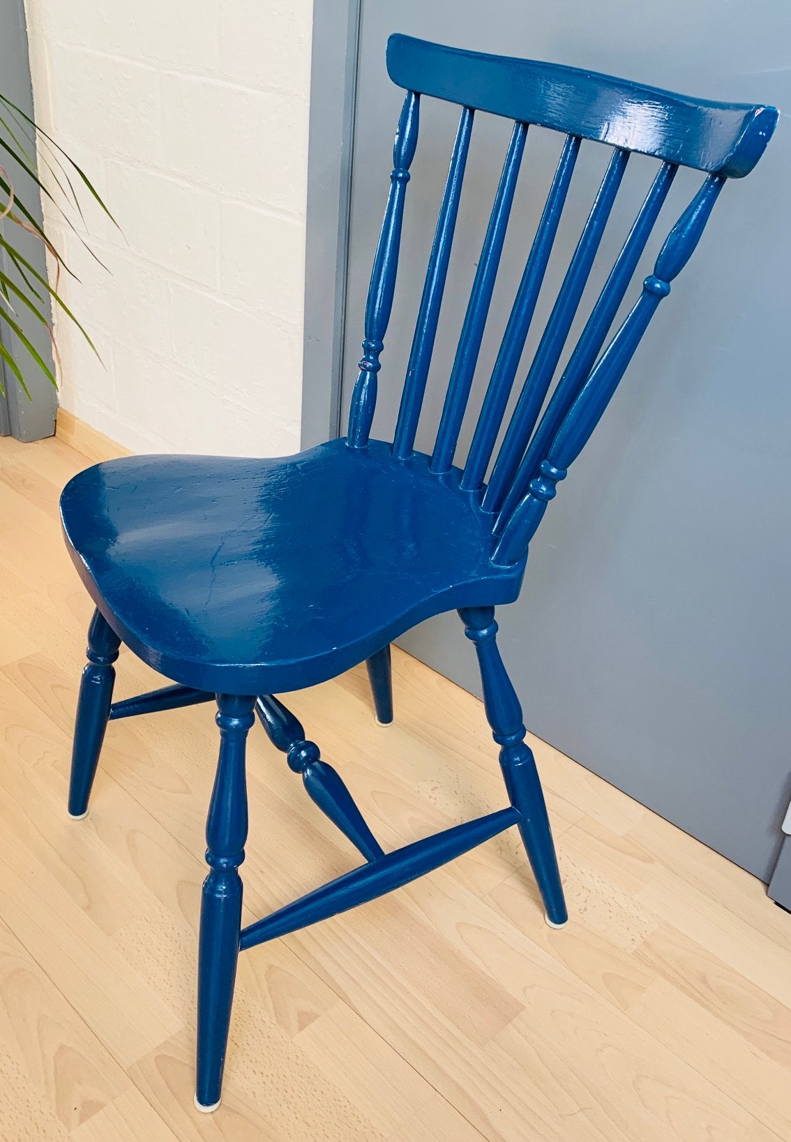 Vier blauwe stoelen, Maison & Meubles, Chaises, Enlèvement, Utilisé, Bois, Bleu