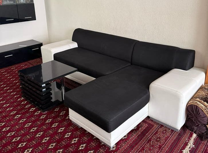 L-bank met opbergruimte + poef (en optioneel salontafel!), Huis en Inrichting, Ophalen, 125 cm of meer, 125 cm of meer, Zo goed als nieuw