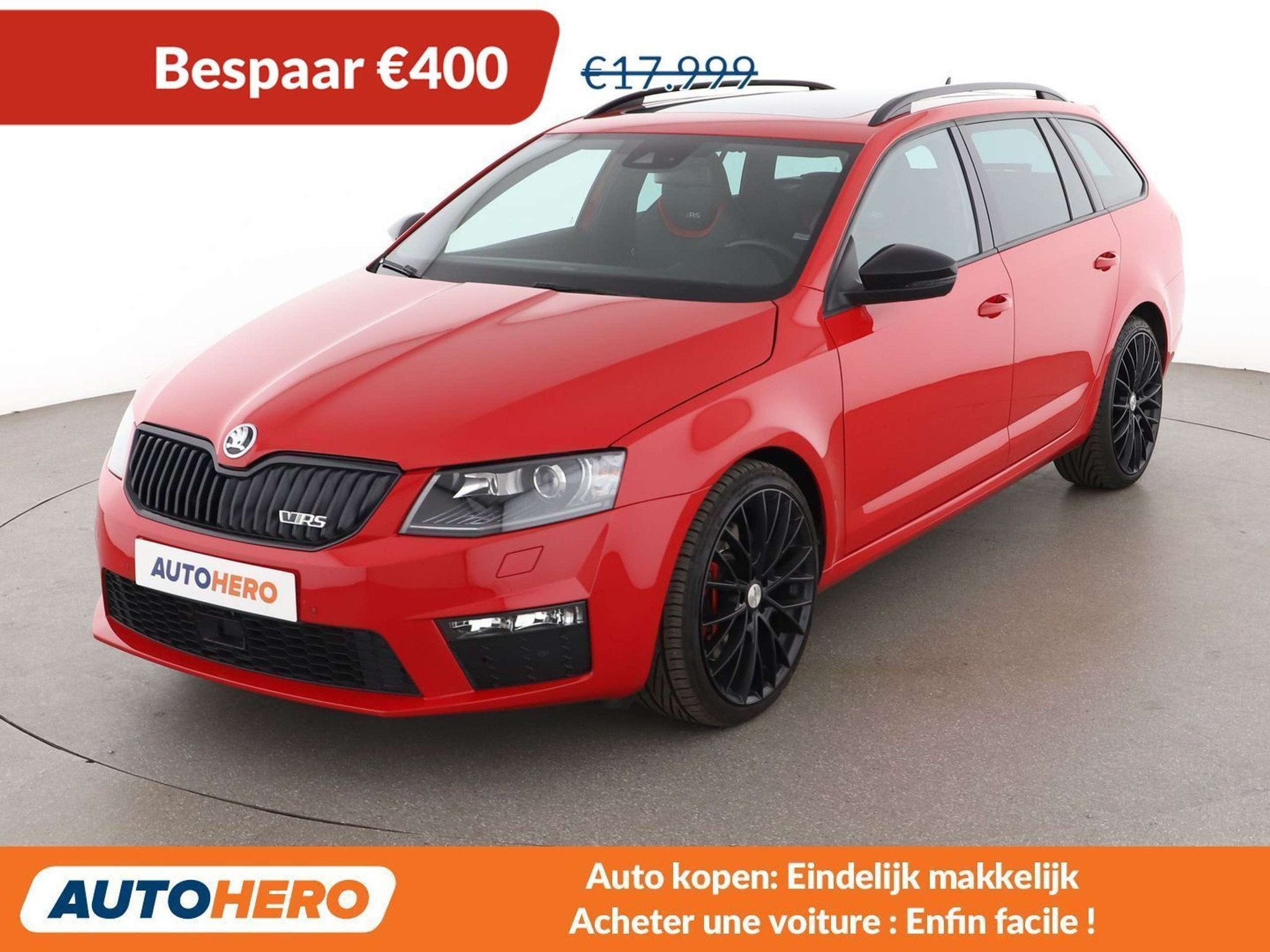 Skoda Octavia 2.0 TSI RS (bj 2017, automaat), Auto's, Gebruikt, Overige brandstoffen, Leder, 5 deurs