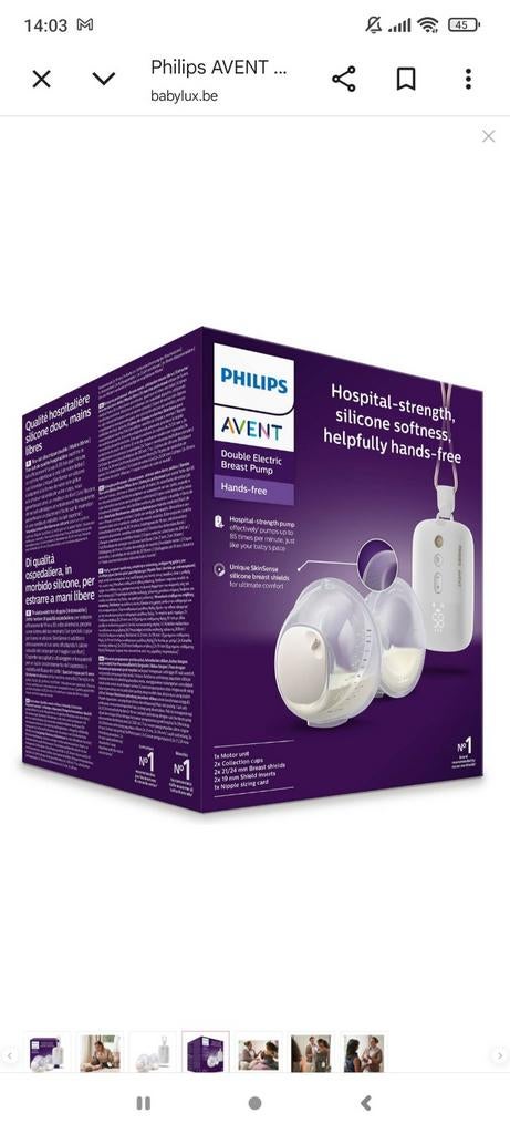 Philips Avent dubbele handsfree oplaadbare borstkolf., Ophalen, Zo goed als nieuw, Borstkolf