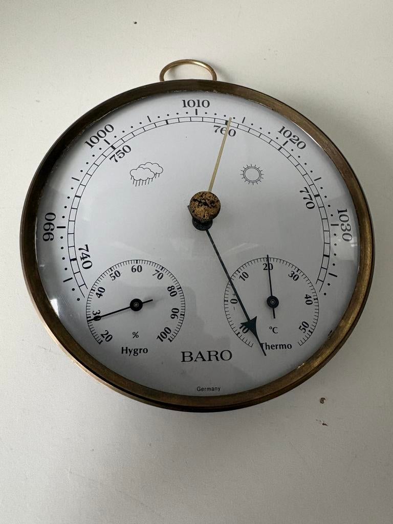 Baromètre /thermomètre (13 cm), Enlèvement ou Envoi, Comme neuf, Baromètre