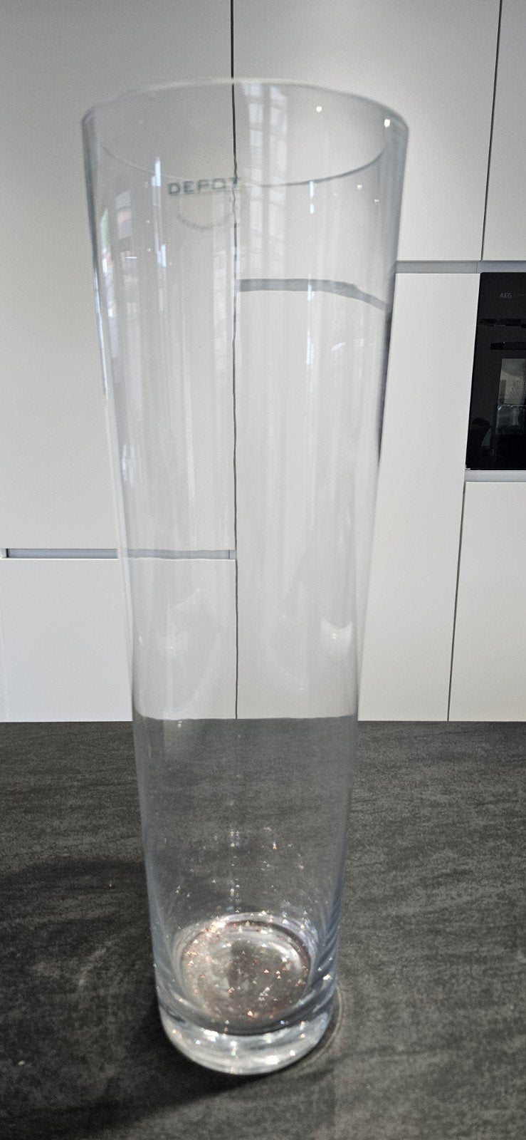 glazen siervaas - 50 CM hoog, Comme neuf, Verre, Enlèvement, Convient pour l'extérieur