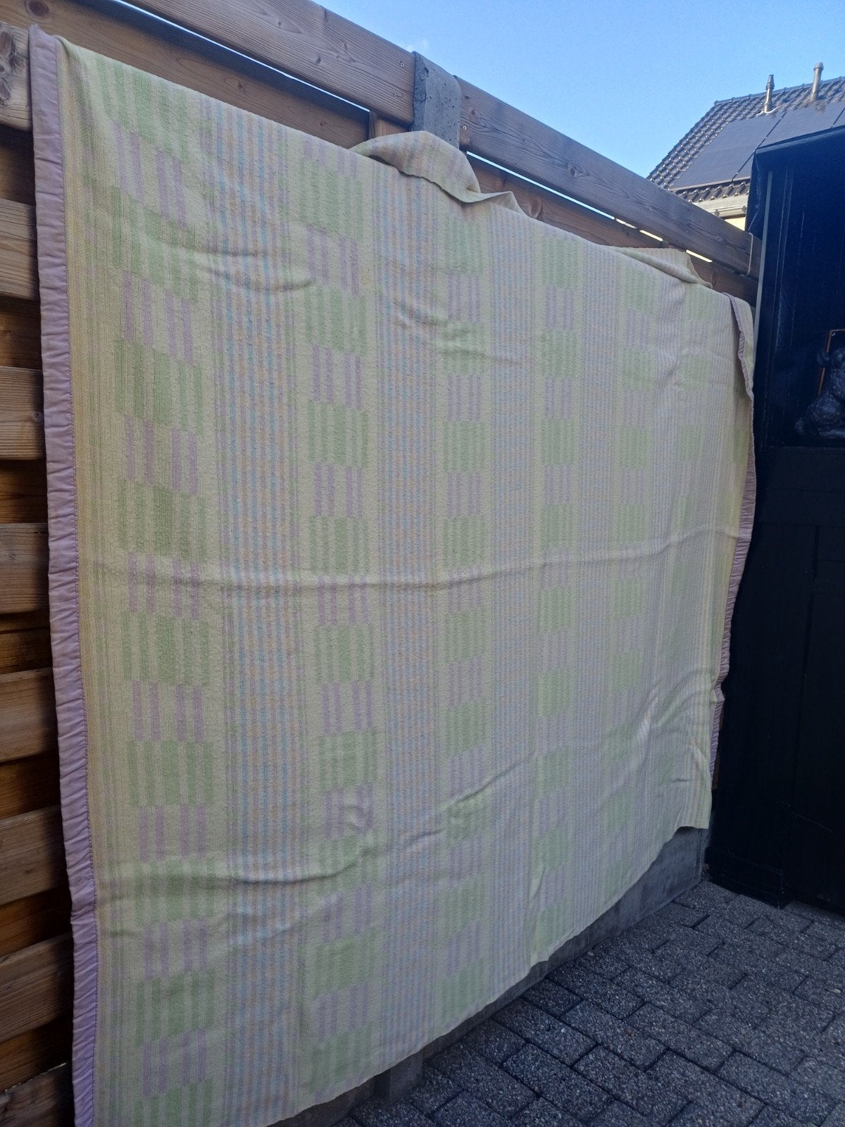 Vintage didas plaid woondeken deken bed 50's, Huis en Inrichting, Ophalen, Gebruikt, Wol, Plaid