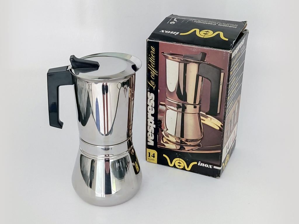 percolator Vespress La Caffettiera, Huis en Inrichting, Woonaccessoires | Overige, Zo goed als nieuw, Metaal, Vintage, Ophalen of Verzenden