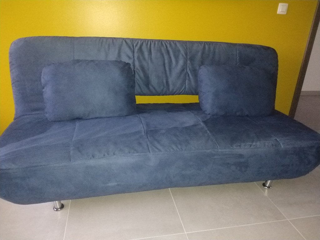 Zetelbed 115x195, Ophalen, Zo goed als nieuw, Tweepersoons, Blauw