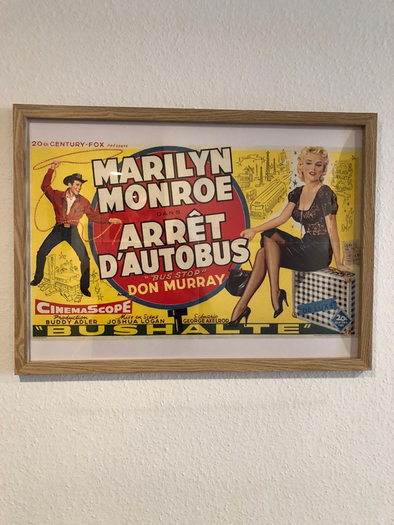 Film poster Marilyn Monroe - Bus stop 1956, Ophalen of Verzenden