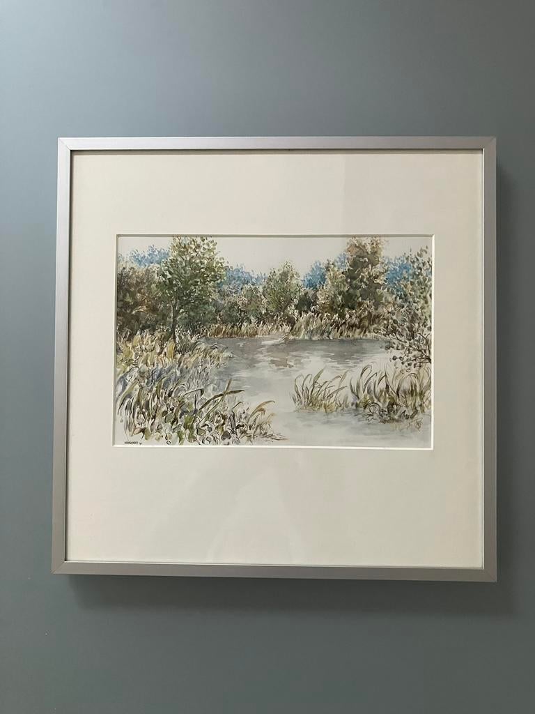 Lief en kleurrijke aquarel van Marion Bischoff, Antiek en Kunst, Kunst | Litho's en Zeefdrukken, Ophalen of Verzenden
