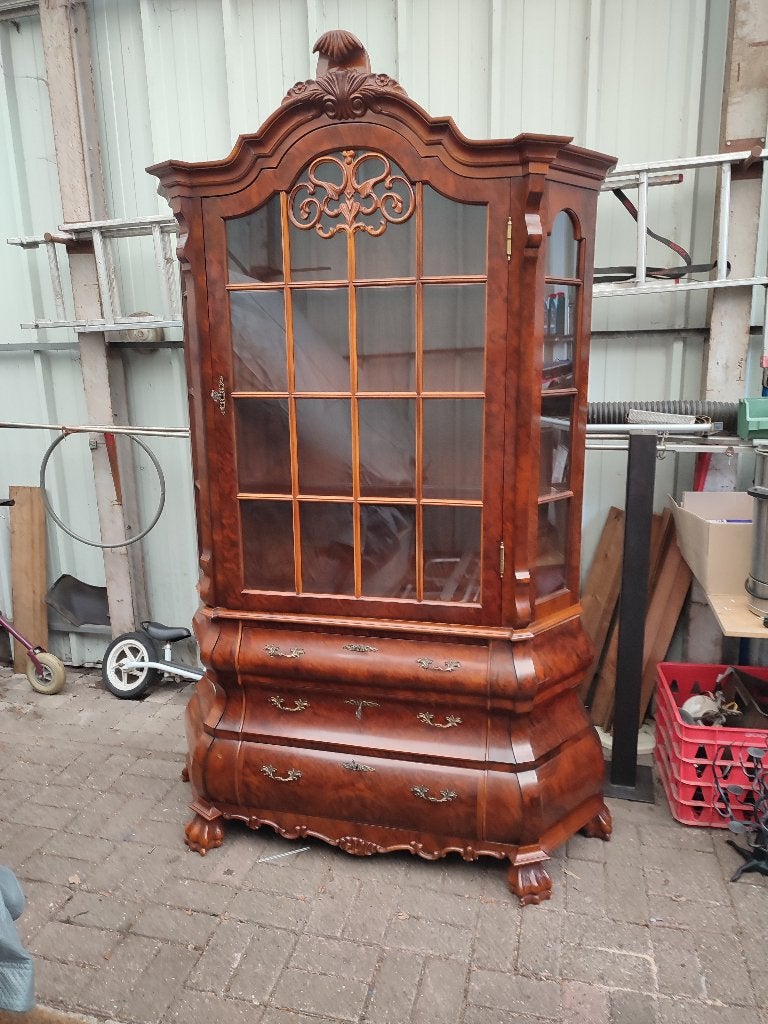 Engelse vitrine kast, Ophalen, Gebruikt, Kersenhout, Engels