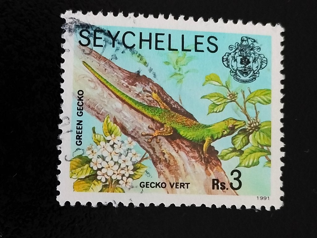 Seychelles 1991 - fleurs, gecko, Timbres & Monnaies, Timbres | Afrique, Envoi, Autres pays, Affranchi