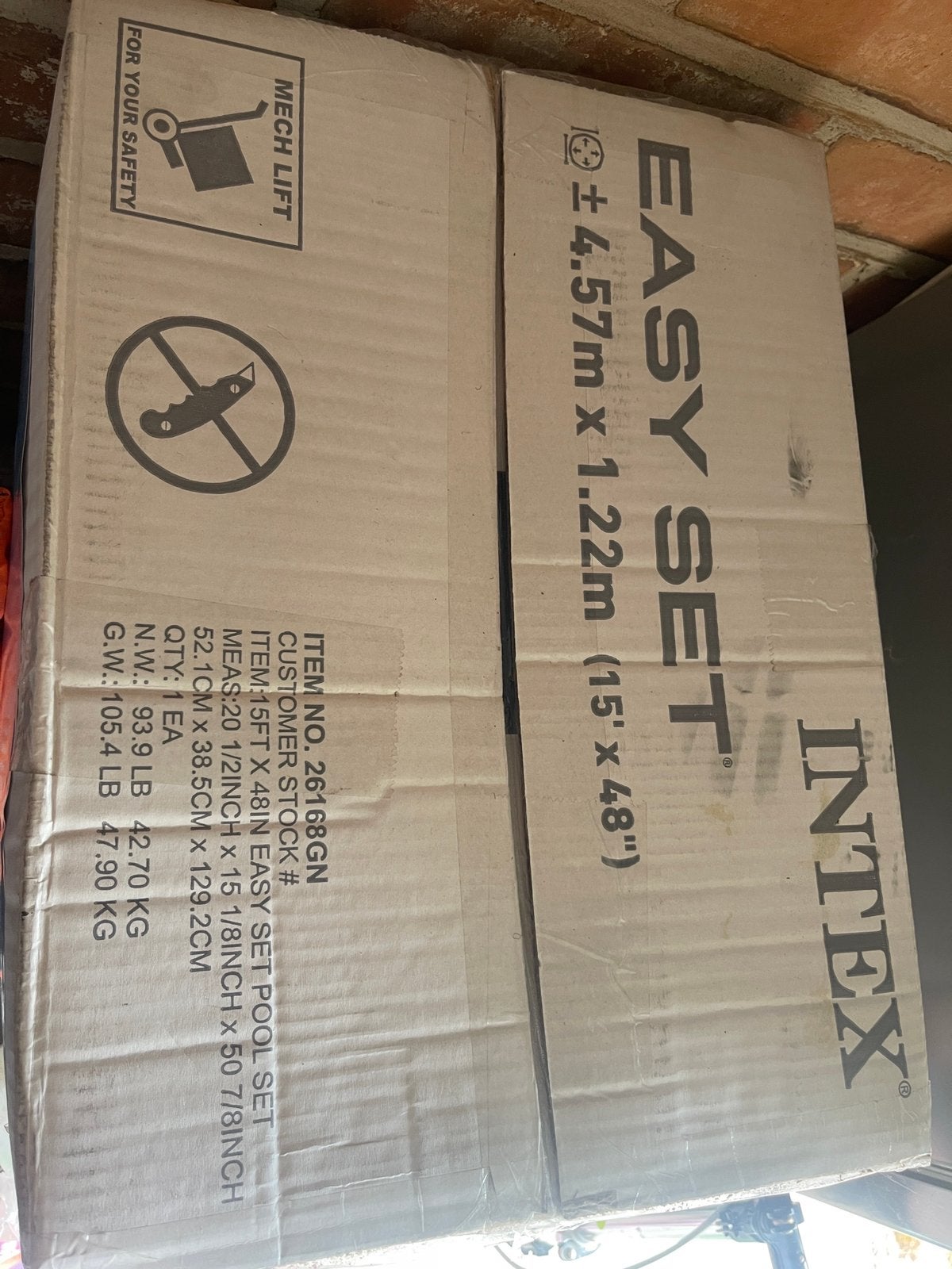 Intex easy set 4.57mx1.22m, Rond, Ophalen, 120 cm of meer, 300 cm of meer
