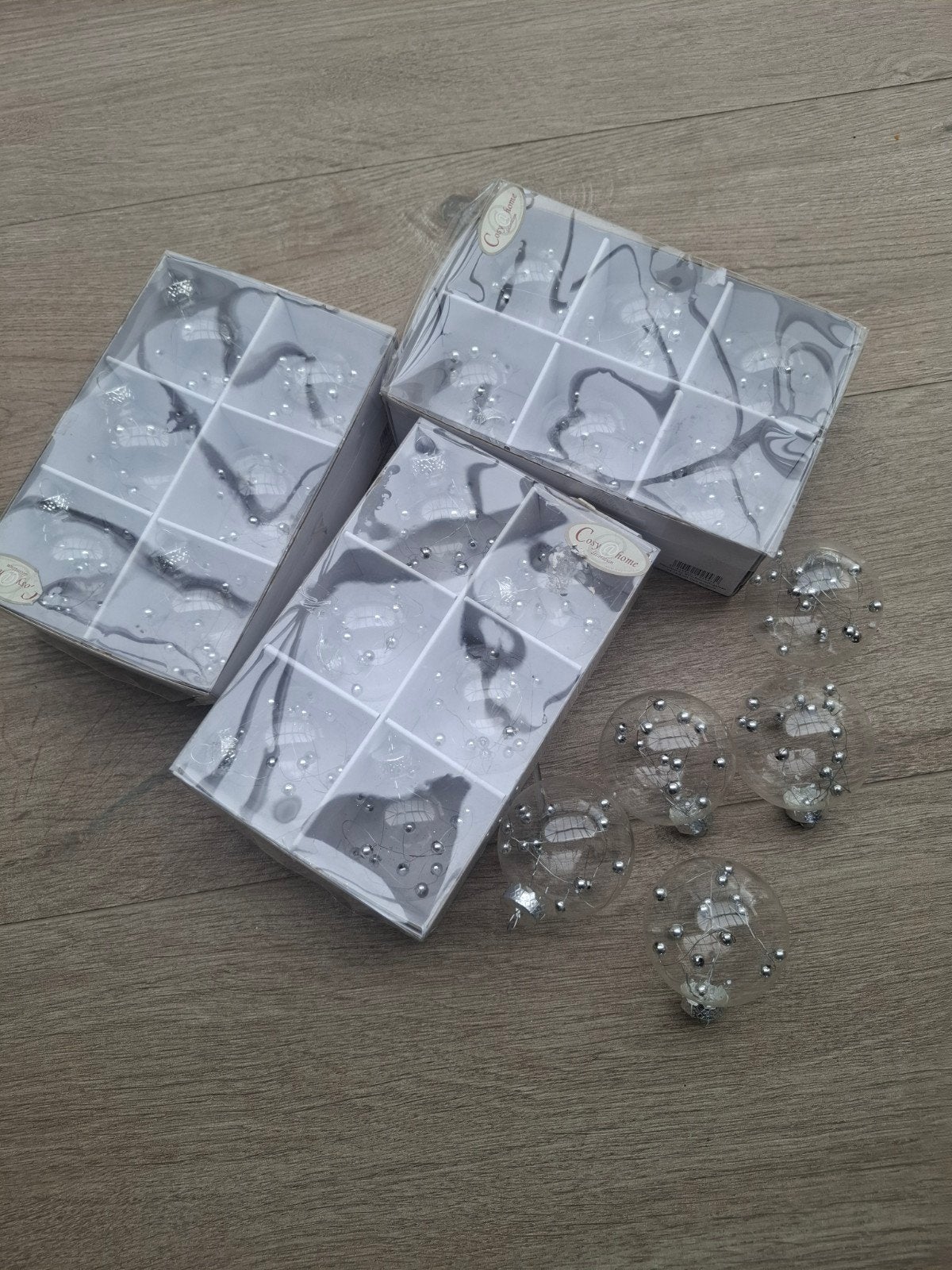 Lot de 23 boules de Noël avec boules d'argent à 5 euros, Enlèvement