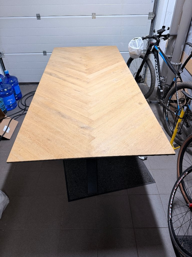 Mooie nieuwe livingtafel in visgraat eiken, Huis en Inrichting, Tafels | Eettafels, Ophalen, 100 tot 150 cm, Eikenhout, Nieuw
