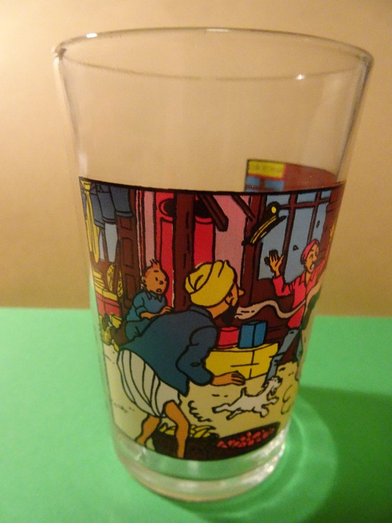 Kuifje Lombardglas - Schelvis op de koe, Ophalen of Verzenden, Zo goed als nieuw, Overige typen