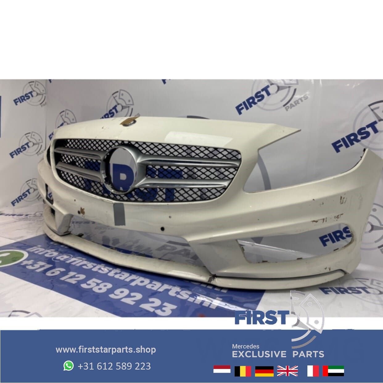 W176 AMG VOORBUMPER WIT + GRIL ORIGINEEL Mercedes A Klasse 2, Utilisé, -, Avant, -