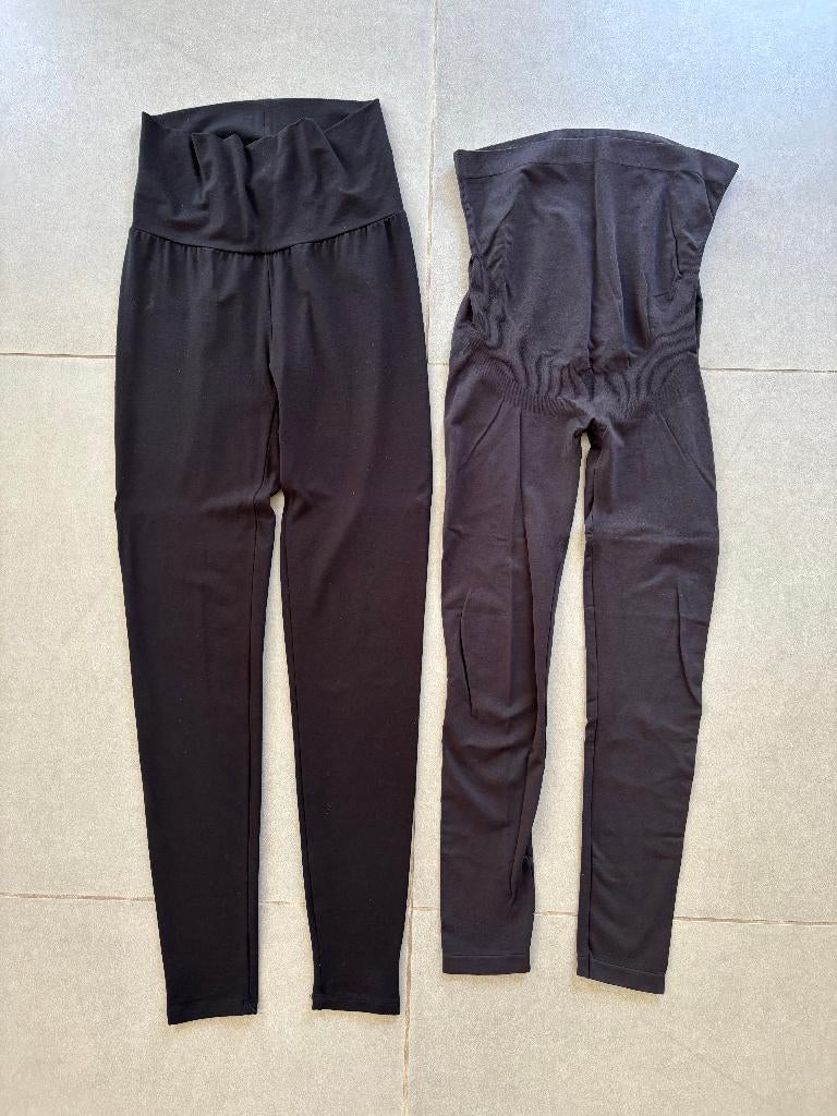 Zwangerschapsleggings QueenMum XS & Mamalicious S/M alsnieuw, Zwart, Mamalicious, Ophalen of Verzenden, Zo goed als nieuw